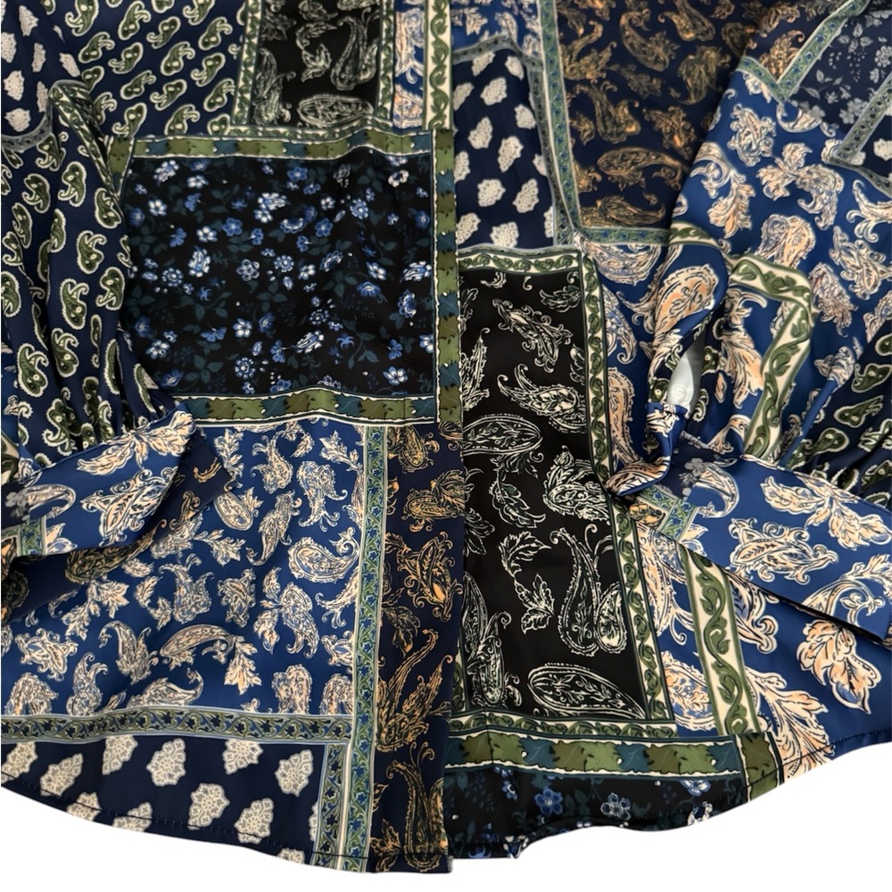 Zara Patchwork Paisley Button-Up Shirt - Picture 2 of 2